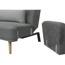 Clic Clac - Tissu Gris - Pieds Bois Naturel - SELENA -Promos Chesteris Boutique canape 13961711