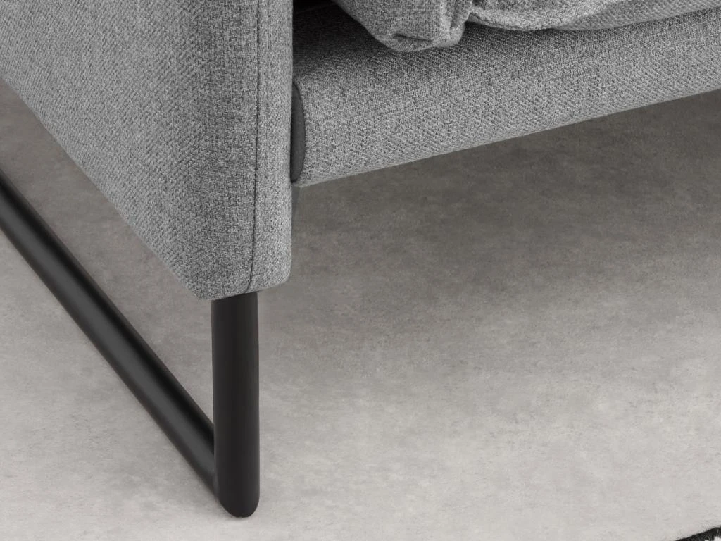 Canapé D'angle Droit En Tissu Gris Clair LESPI 5 Canapé D'angle Droit En Tissu Gris Clair LESPI – Image 5