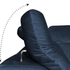 Canapé D'angle Panoramique Droit Convertible En Velours Bleu Nuit SANTANA 13 Canapé D'angle Panoramique Droit Convertible En Velours Bleu Nuit SANTANA -Promos Chesteris Boutique canape 14022299