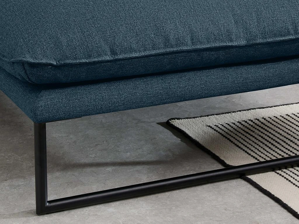 Canapé D'angle Panoramique En Tissu Bleu LESPI 7 Canapé D'angle Panoramique En Tissu Bleu LESPI – Image 7