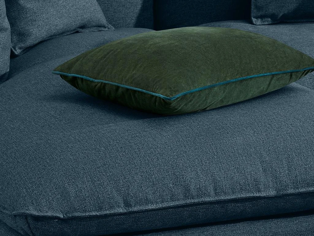 Canapé D'angle Panoramique En Tissu Bleu LESPI 6 Canapé D'angle Panoramique En Tissu Bleu LESPI – Image 6