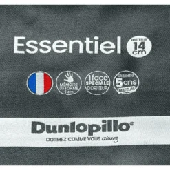 Canapé 3 Places Convertible Express En Simili CALITO - Noir - Couchage Lattes Larges 140 Cm - Matelas 14 Cm Avec Mémoire De Forme DUNLOPILLO -Promos Chesteris Boutique canape 14214471