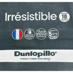 Canapé 3 Places Convertible Express En Simili CALITO - Gris - Couchage Lattes Larges 140 Cm - Matelas 18 Cm Avec Mémoire De Forme DUNLOPILLO -Promos Chesteris Boutique canape 14216811