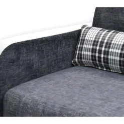 Canapé 2 Places Convertible Déplimousse En Tissu Et Simili VILO - Blanc Et Gris -Promos Chesteris Boutique canape 142473