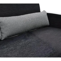 Canapé 2 Places Convertible Déplimousse En Tissu Et Simili VILO - Blanc Et Gris -Promos Chesteris Boutique canape 142477