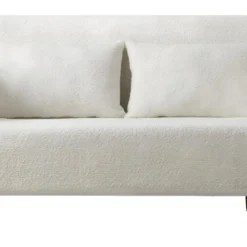 Canapé Convertible 2 Places En Tissu Bouclé écru - Greta