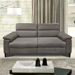 Canapé Relax 2.5 Places Tissu Microfibre Taupe Avec Prise USB - CHOPPER