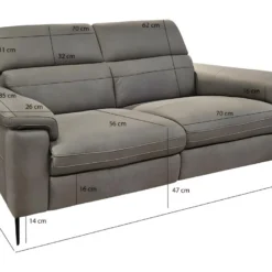 Canapé Relax 2.5 Places Tissu Microfibre Taupe Avec Prise USB - CHOPPER -Promos Chesteris Boutique canape 14291275