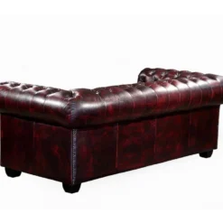 Canapé Chesterfield 3 Places BRENTON 100% Cuir De Buffle - Bordeaux 8 Canapé Chesterfield 3 Places BRENTON 100% Cuir De Buffle - Bordeaux -Promos Chesteris Boutique canape 143311