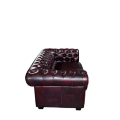 Canapé Chesterfield 2 Places BRENTON 100% Cuir De Buffle - Bordeaux -Promos Chesteris Boutique canape 143375