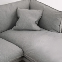 Canapé D'angle Droit En Tissu Gris Clair LESPI 9 Canapé D'angle Droit En Tissu Gris Clair LESPI -Promos Chesteris Boutique canape 14371035