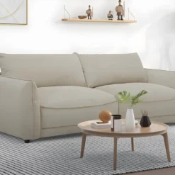 Canapé 3 Places En Velours Côtelé Beige NOCARA 7 Canapé 3 Places En Velours Côtelé Beige NOCARA -Promos Chesteris Boutique canape 14394543