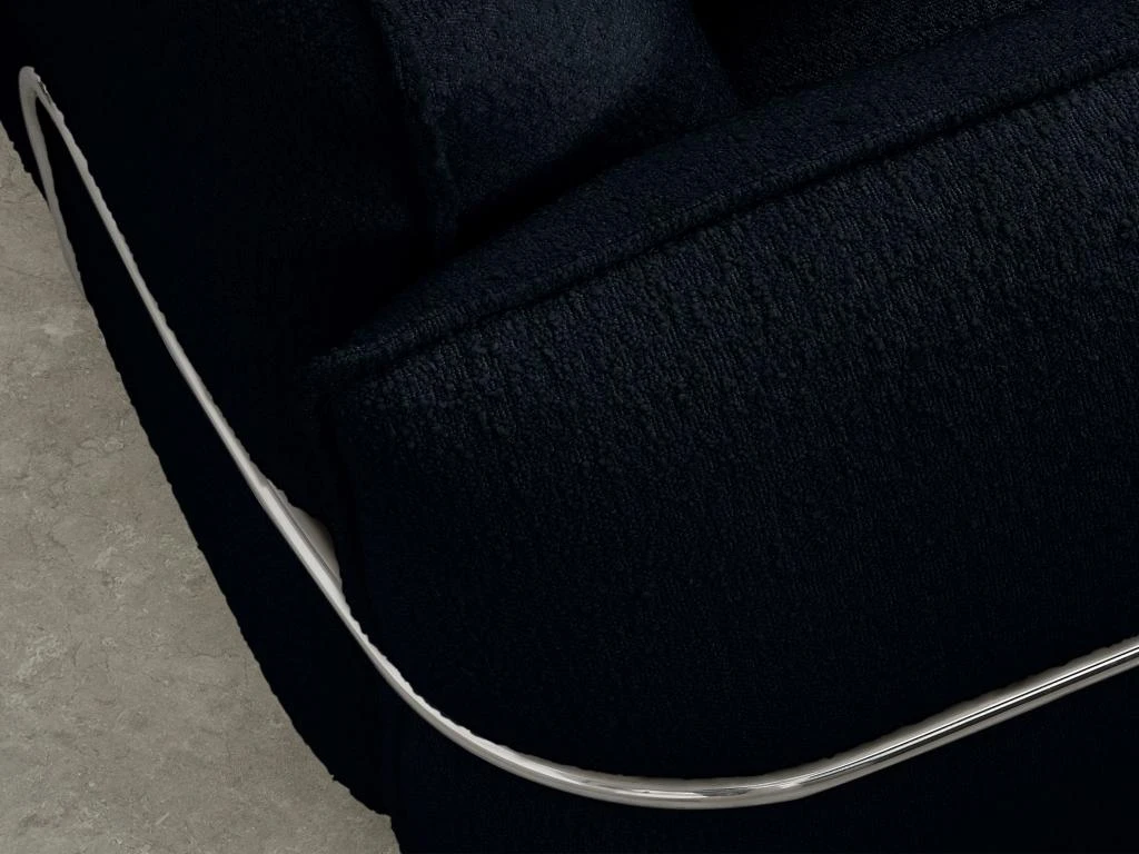 Canapé 3 Places En Tissu Bouclette Noir ADELINE 4 Canapé 3 Places En Tissu Bouclette Noir ADELINE – Image 4