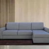 Canapé D'angle Droit Convertible Express En Tissu Gris Clair - Couchage 140 Cm - Matelas 18cm TORASI