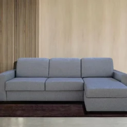 Canapé D'angle Droit Convertible Express En Tissu Gris Clair - Couchage 140 Cm - Matelas 18cm TORASI