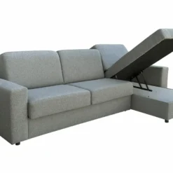 Canapé D'angle Droit Convertible Express En Tissu Gris Clair - Couchage 140 Cm - Matelas 18cm TORASI -Promos Chesteris Boutique canape 14441251