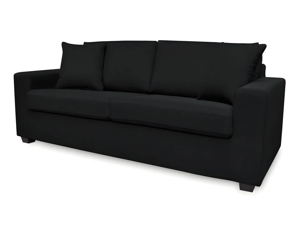 Canapé 3 Places En Tissu YUDO - Noir 2 Canapé 3 Places En Tissu YUDO - Noir – Image 2