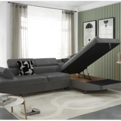 Canapé D'angle RIO Convertible Avec Coffre En Microfibre - Angle Droit, Gris 12 Canapé D'angle RIO Convertible Avec Coffre En Microfibre - Angle Droit, Gris -Promos Chesteris Boutique canape 14641179