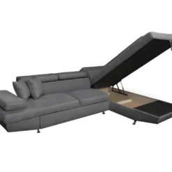 Canapé D'angle RIO Convertible Avec Coffre En Microfibre - Angle Droit, Gris 15 Canapé D'angle RIO Convertible Avec Coffre En Microfibre - Angle Droit, Gris -Promos Chesteris Boutique canape 14641185