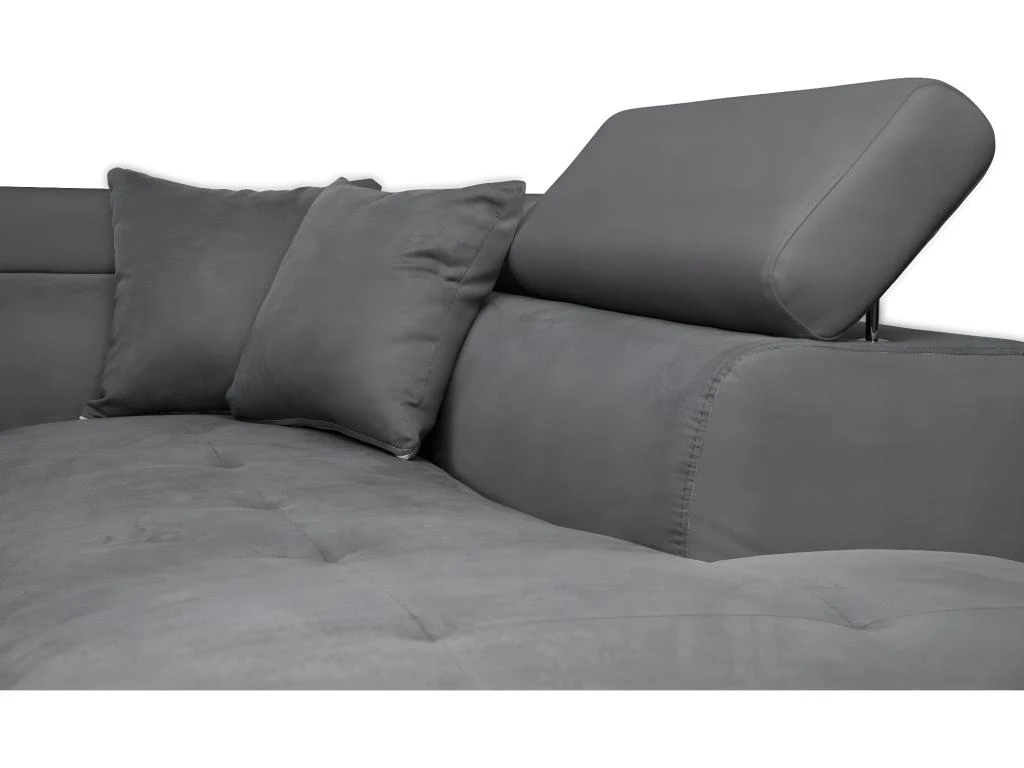 Canapé D'angle RIO Convertible Avec Coffre En Microfibre - Angle Droit, Gris 8 Canapé D'angle RIO Convertible Avec Coffre En Microfibre - Angle Droit, Gris – Image 8