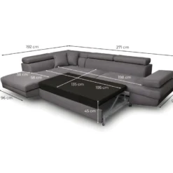 Canapé D'angle RIO Convertible Avec Coffre En Microfibre - Angle Droit, Gris 19 Canapé D'angle RIO Convertible Avec Coffre En Microfibre - Angle Droit, Gris -Promos Chesteris Boutique canape 14641193