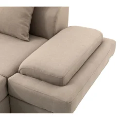 Canapé D'Angle Panoramique MAIA Convertible En Tissu - Angle Gauche, Beige -Promos Chesteris Boutique canape 14642627