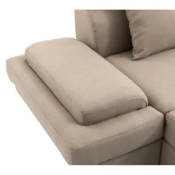 Canapé D'Angle Panoramique MAIA Convertible En Tissu - Angle Droit, Beige -Promos Chesteris Boutique canape 14642955