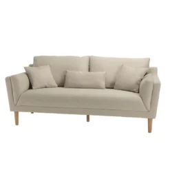 NOE - Canapé Beige 3 Places Pieds En Bois -Promos Chesteris Boutique canape 14643923