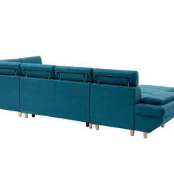 Canapé D'Angle Panoramique MAIA Convertible En Tissu - Angle Droit, Bleu Canard -Promos Chesteris Boutique canape 14643977