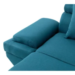 Canapé D'Angle Panoramique MAIA Convertible En Tissu - Angle Droit, Bleu Canard -Promos Chesteris Boutique canape 14643979