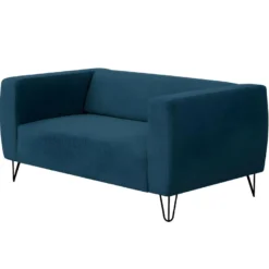 Canapé Fixe SERENA 2 Places En Tissu Avec Pieds épingles - Bleu Pétrole -Promos Chesteris Boutique canape 14644289