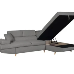 Canapé D'angle Droit Convertible RIO Scandinave Avec Coffre En Tissu - Gris Clair, Pieds Bois 15 Canapé D'angle Droit Convertible RIO Scandinave Avec Coffre En Tissu - Gris Clair, Pieds Bois -Promos Chesteris Boutique canape 14645685