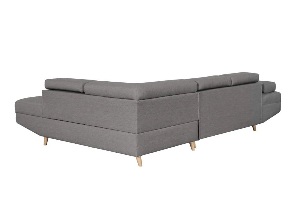 Canapé D'angle Droit Convertible RIO Scandinave Avec Coffre En Tissu - Gris Clair, Pieds Bois 8 Canapé D'angle Droit Convertible RIO Scandinave Avec Coffre En Tissu - Gris Clair, Pieds Bois – Image 8