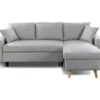 Canapé D'Angle Scandinave Réversible Convertible Avec Coffre En Tissu