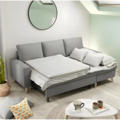 Canapé D'Angle Scandinave Réversible Convertible Avec Coffre En Tissu 13 Canapé D'Angle Scandinave Réversible Convertible Avec Coffre En Tissu -Promos Chesteris Boutique canape 14646429