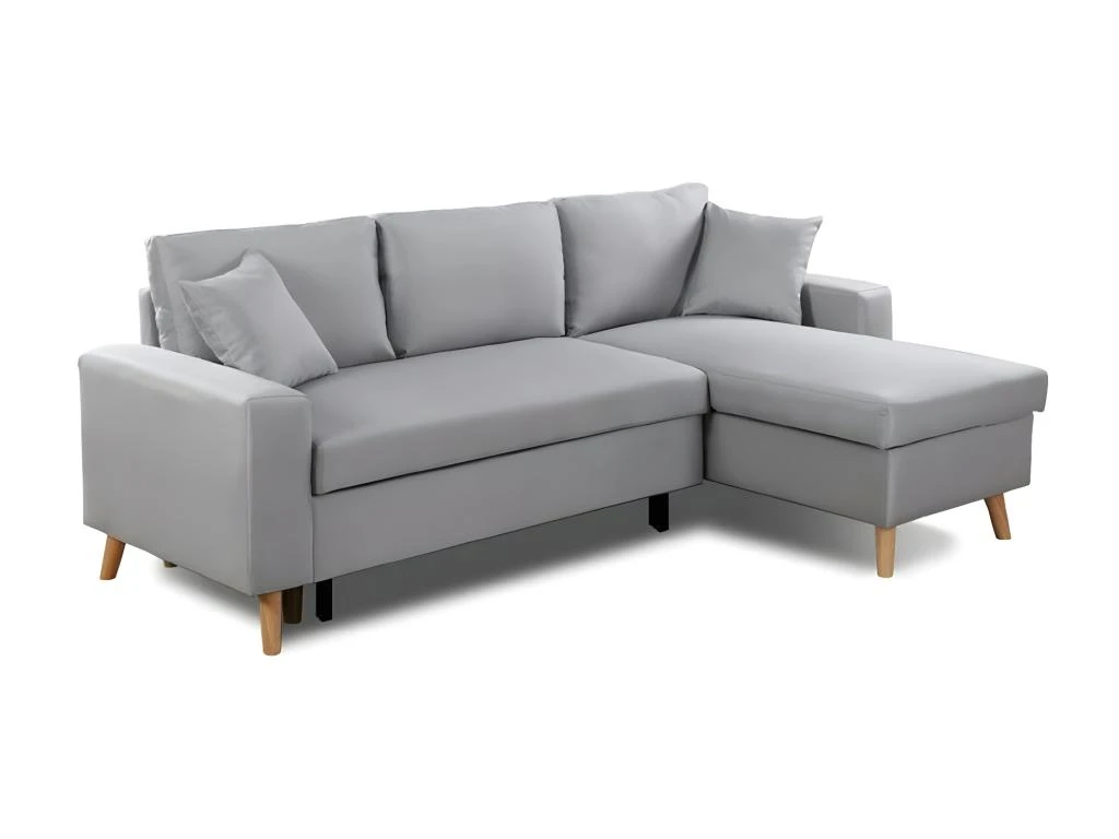 Canapé D'Angle Scandinave Réversible Convertible Avec Coffre En Tissu 5 Canapé D'Angle Scandinave Réversible Convertible Avec Coffre En Tissu – Image 5