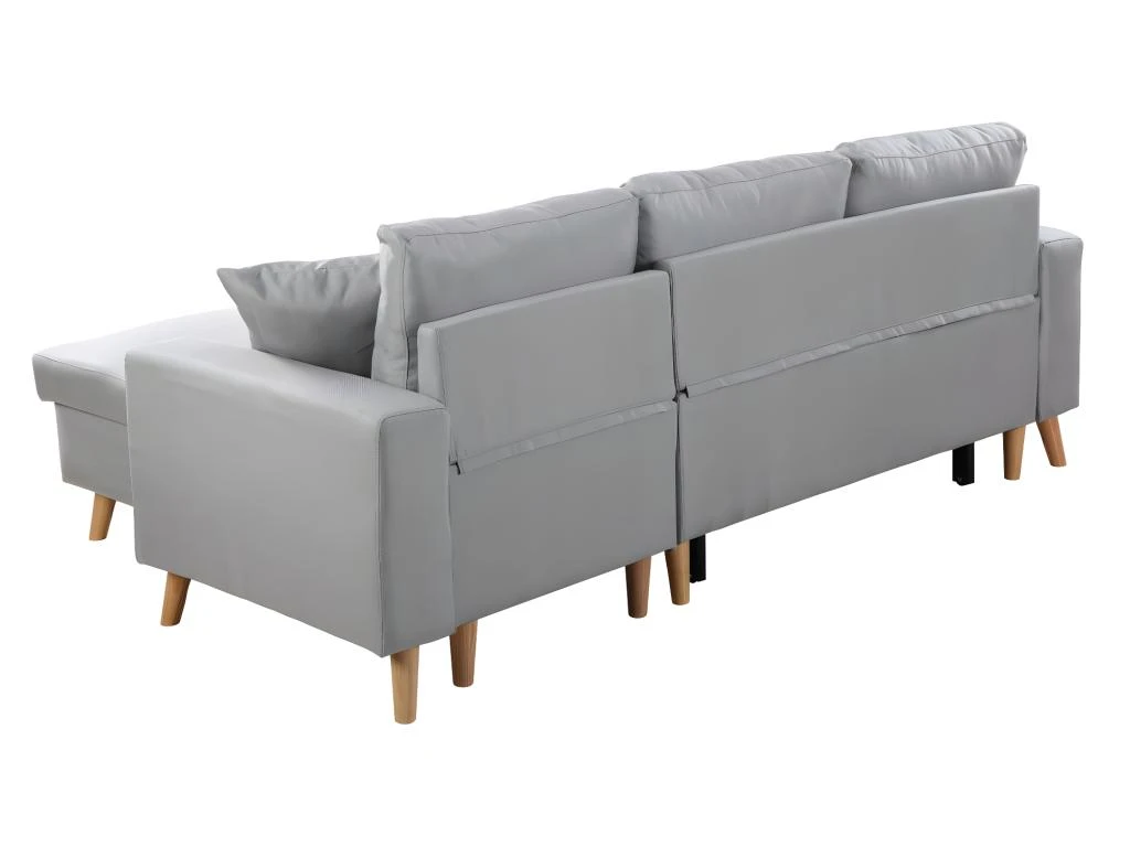 Canapé D'Angle Scandinave Réversible Convertible Avec Coffre En Tissu 8 Canapé D'Angle Scandinave Réversible Convertible Avec Coffre En Tissu – Image 8