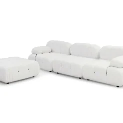 Canapé Design Modulable Et Transformable Hollywood Tissu Bouclette Blanc -Promos Chesteris Boutique canape 14649081