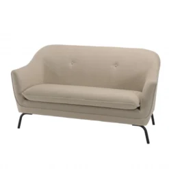 NOE - Canapé Beige 2 Places Pieds En Métal Noir -Promos Chesteris Boutique canape 14668761