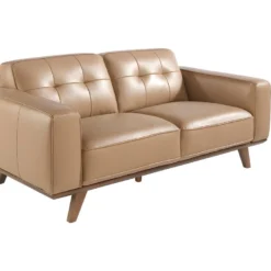 Canapé 2 Places En Cuir Couleur Sable 6119 ANGEL CERDA
