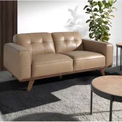 Canapé 2 Places En Cuir Couleur Sable 6119 ANGEL CERDA -Promos Chesteris Boutique canape 14719855