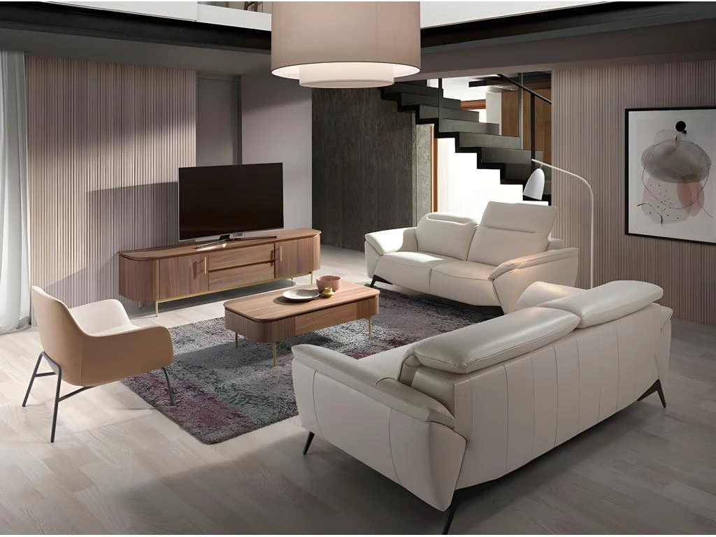 Canapé 2 Places En Cuir Gris Taupe 6131 ANGEL CERDA 4 Canapé 2 Places En Cuir Gris Taupe 6131 ANGEL CERDA – Image 4