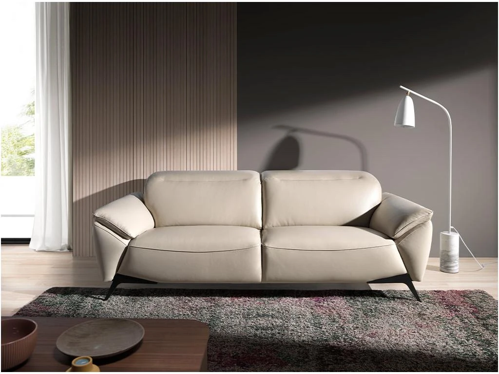 Canapé 3 Places En Cuir Gris Taupe 6132 ANGEL CERDA 3 Canapé 3 Places En Cuir Gris Taupe 6132 ANGEL CERDA – Image 3