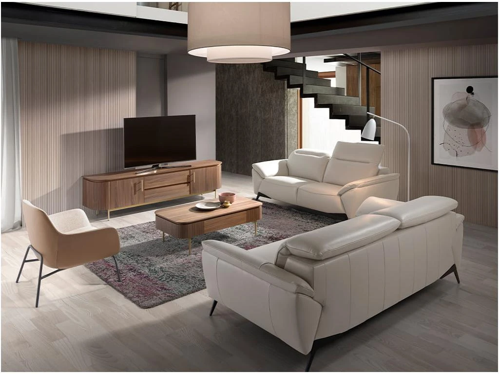 Canapé 3 Places En Cuir Gris Taupe 6132 ANGEL CERDA 4 Canapé 3 Places En Cuir Gris Taupe 6132 ANGEL CERDA – Image 4