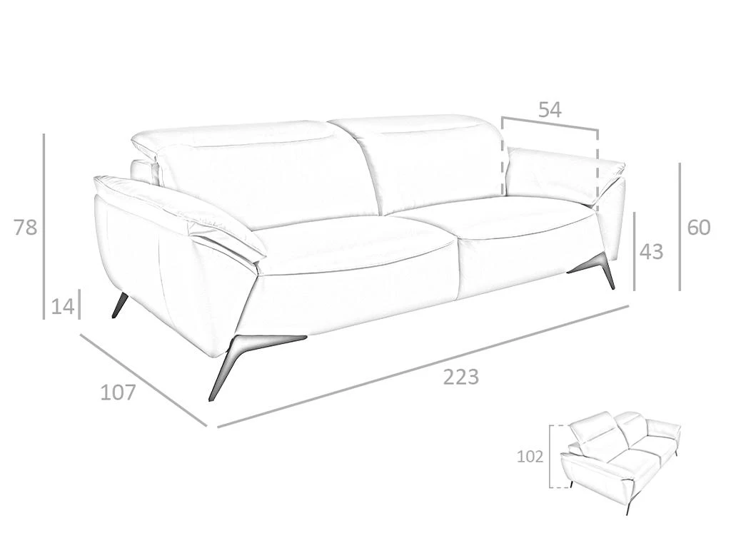 Canapé 3 Places En Cuir Gris Taupe 6132 ANGEL CERDA 5 Canapé 3 Places En Cuir Gris Taupe 6132 ANGEL CERDA – Image 5