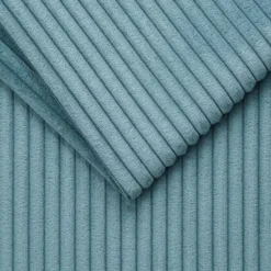 Canapé 3 Places Convertible Express En Velours Côtelé Bleu Clair - Couchage 140 Cm - Matelas 22 Cm LORETO -Promos Chesteris Boutique canape 14802949