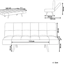 Canapé Convertible 3 Places En Tissu Beige INGARO -Promos Chesteris Boutique canape 14826385