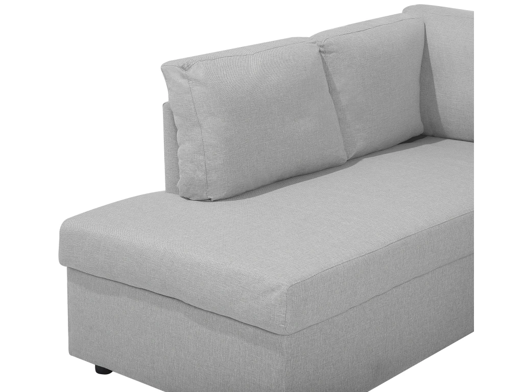 Canapé Panoramique Convertible 5 Places En Tissu Gris Clair KARRABO 9 Canapé Panoramique Convertible 5 Places En Tissu Gris Clair KARRABO – Image 9