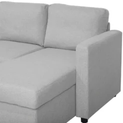 Canapé Panoramique Convertible 5 Places En Tissu Gris Clair KARRABO 19 Canapé Panoramique Convertible 5 Places En Tissu Gris Clair KARRABO -Promos Chesteris Boutique canape 14828069