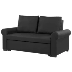 Canapé 2 Places Convertible En Tissu Noir SILDA -Promos Chesteris Boutique canape 14828809